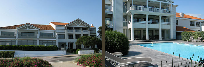 Hôtel restaurant Anne de Bretagne - La Plaine sur mer - façade et piscine anne bretagne 1