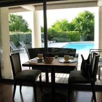 Hôtel Anne de Bretagne - Petit-déjeuner sur la piscine et le jardin