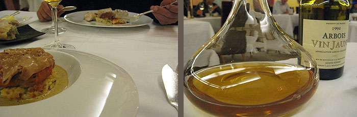rest. Barnachon Vin Jaune J. Puffeney, langoustines et féra restaurant_jacques_barnachon