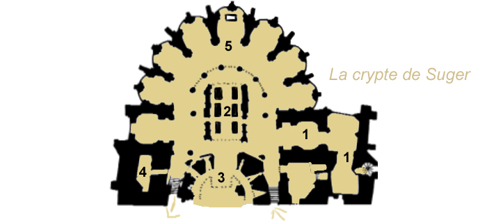 Basilique Saint-Denis - plan de la crypte de Suger plan crypte suger