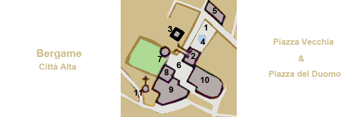 Bergame piazza Vecchia et piazza del Duomo piazza vecchia plan