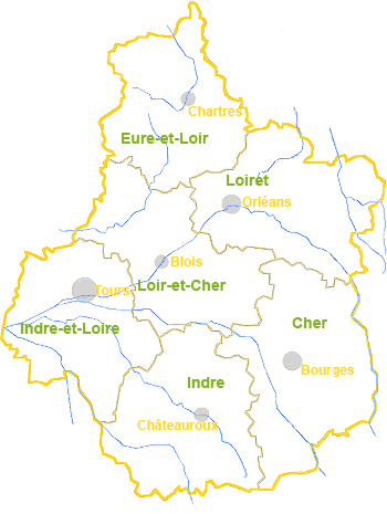 carte de la région Centre centre 350