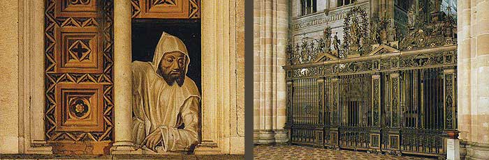 Chartreuse de Pavie - trompe l_oeil et grille entre la nef et le transept chartreuse de Pavie