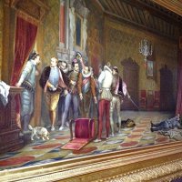 Château de Blois –  l’aile François Ier – Salle du Conseil – Assassinat du duc de Guise en 1588 ( 1834 – Paul Delaroche).