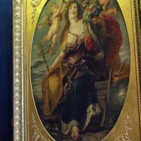 Musée des Beaux-Arts de Blois, salle 2 Cabinet des Portraits : Allégorie du bon Gouvernement, la France sous les traits de Marie de Médicis (vers 1625) par Pierre Paul Rubens.