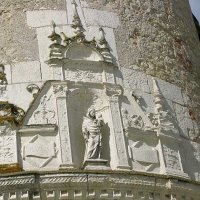 Chenonceau - La tour des Marques - détail. Unique vestige du château médiéval des Marques. Donjon de cette ancienne forteresse,  transformé en tour de style Renaissance par Thomas Bohier