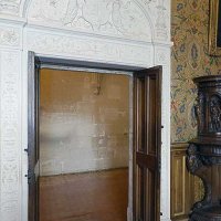 Chenonceau - le Salon François 1er - la porte sculptée aux armes de Thomas Bohier (partie supérieure)
