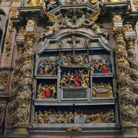 Eglise Notre-Dame de Lampaul-Guimiliau - panneau central du retable de la Passion (XVIIème)