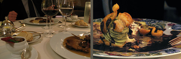 Canard sauvage et dessert pistache chez Gérard Besson gerard besson