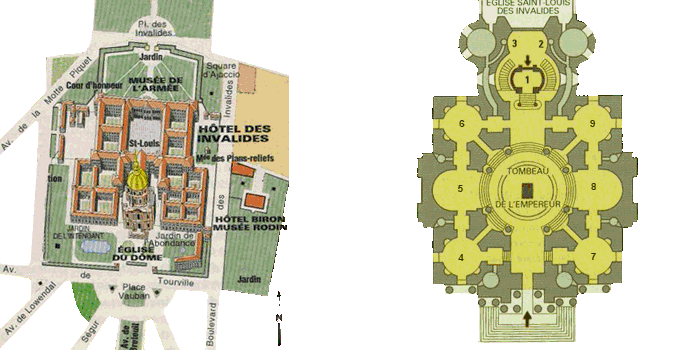plans des Invalides et de l'église du Dôme invalides plan