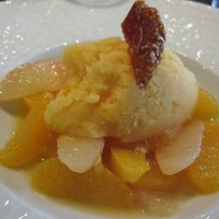 Soupe d'agrumes à la cardamome et sorbet agrumes