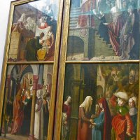 Marx Reichlich (Neustift vers 1460 - après 1520 Salzbourg ) - Peintre autrichien qui travailla avec Michael Pacher à ses débuts. Geburt und Vermählung Mariae / Tempelgang und Heimsuchung Mariae - 1501.