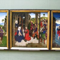 Dieric Bouts der Ältere, dit aussi Dirk Bouts (vers 1410/20 Haarlem - 1475 Louvain) -  Perle von Brabant : Anbetung der Könige (Retable La Perle du Brabant) - vers 1465. 