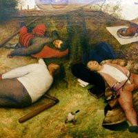 Pieter Bruegel (ou Brueghel) Der Ältere (Bruegel 1525 - Bruxelles1569) - Das Schlaraffenland (Le Pays de Cocagne) - 1567