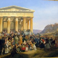 Neue Pinakothek - Peter von Hess (1792-1871) « Empfang König Ottos von Grichland in Athen -1839. Salle 8 - L'Art à la cour de Louis 1er de Bavière.