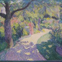 Neue Pinakothek - Henry van de Velde (1863-1957) « Jardin à Kalmthout » - 1892. Salle 20 - Spätimpressionistische und Symbolistische Landschaftsmalerei / Signac, van Velde, van Rysselberghe, Hodler.
