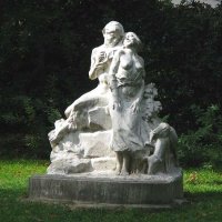 Le Premier Frisson (1921) de René Baucour (1878-?). Elève de Falguière, peu d'œuvres répertoriées si ce n'est une statue du général de Lamoricière (1921) visible sur l'aile de Rohan - Rivoli du Louvre, un relief écrasé du monument à Paul Péan à Courbevoie et un un monument aux morts dans l'Aisne. 