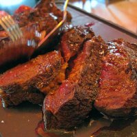 La viande d'Aubrac bien épaisse et goûteuse