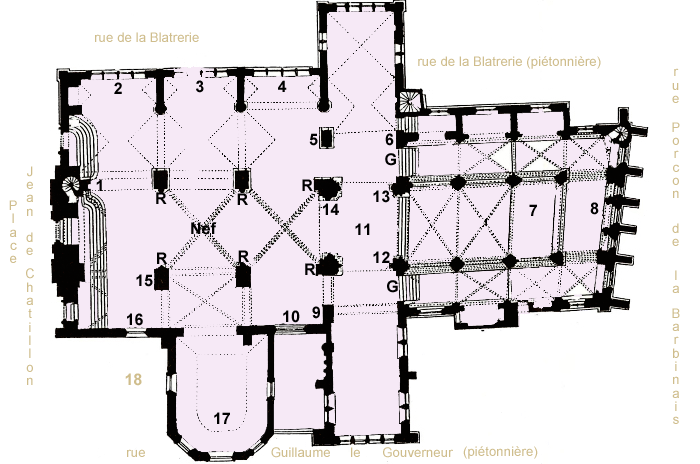 plan cathédrale Saint-Vincent de Saint-Malo plan cathedrale